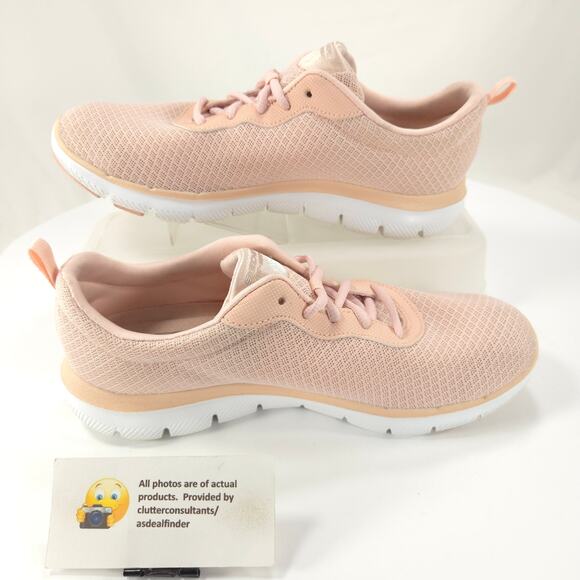 Skechers Flex Appeal 2.0 Athletic Lace Up Running Shoe Womens Size 8 12775 Pink - Picture 4 of 9